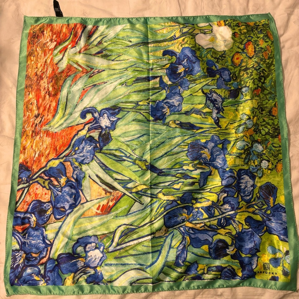 Artuck Van Gogh Irises Satin Scarf